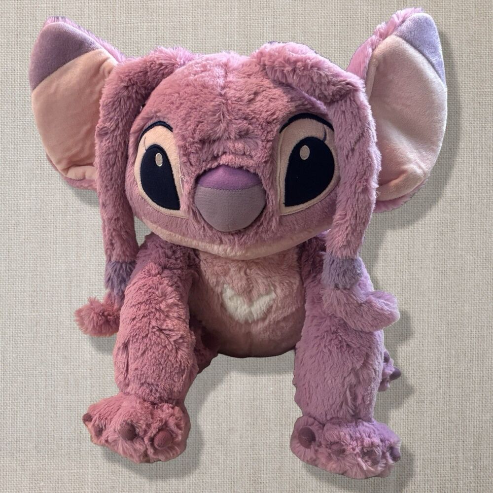 Disney Parks Store Pink Angel Lilo & Stitch Stuffed Animal Plush Soft Alien Toy